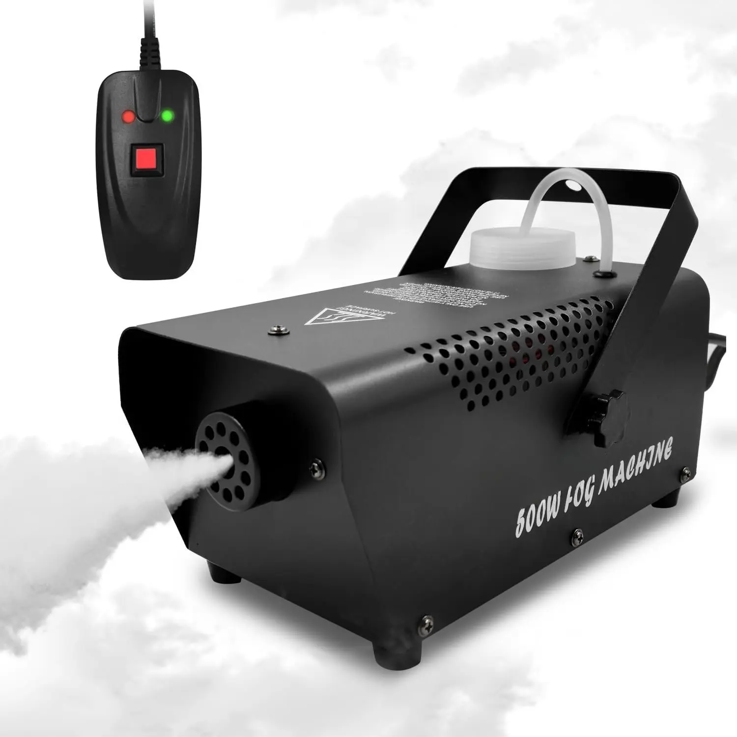 500W Modern Water-Based Synthetic Fog Machine - Machine Made, 500ml Large Tank, Wired Remote Control, Auto Mode, Auto Shut-Off, Fast Spray, AC Power, 9.5x5x5.5in, Manufacturer Warranty for Halloween Parties (Indoor/Outdoor) Housewarming Festive Supplies