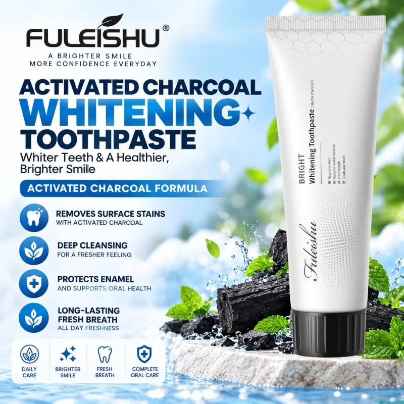 Activated Charcoal Toothpaste - Fluoride-Free, Daily Oral Care, Coffee & Tea Stain Removal, Fresh Mint Flavor, Gentle Formula