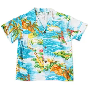 Ocean Life Aqua Hawaiian Boy Shirt