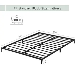14-Inch Twin Metal Platform Bed Frame, Noise-Free Mattress Foundation, Heavy-Duty Non-Slip Steel Slats, Underbed Storage, Easy Assembly, No Box Spring Required, Black