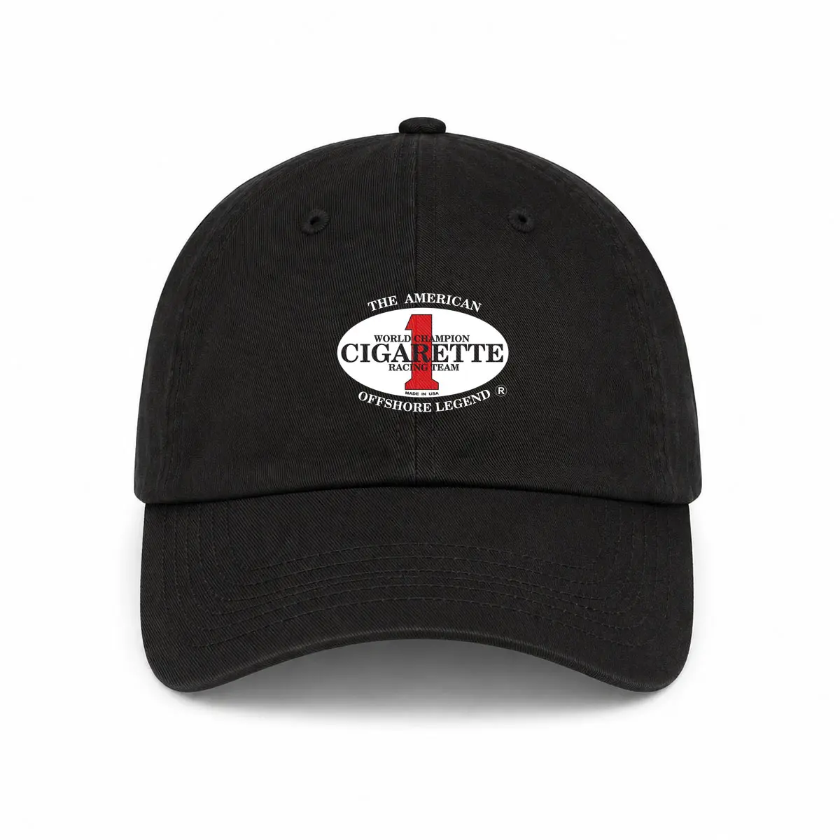 Cigarette Racing Team Dad Hat, Printed Offshore Powerboat Baseball Cap, Adjustable Cotton Boating Hat