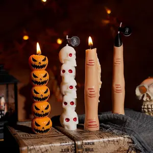 TheSkull Head Taper Candle - Halloween Skull Design Long Stick Soy Wax Smokeless Aromatherapy Decorative Scented Gothic Light for Spooky Ornaments & Home Décor Gift Fragrance Room Perfume Decoration