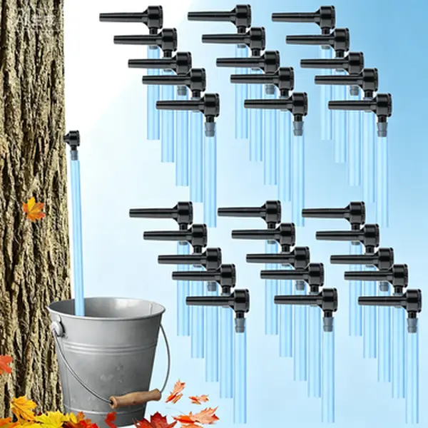 30-Piece Tapping Kit for Maple Syrup, Complete Tree Tapping Set with 66-Ft Food Grade Tubing, 1 Drill Bit, Upgrade Maple Taps for Beginners or Experts, Reusable Sap Collection System, 30 Taps