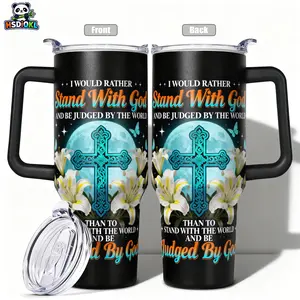 Stainless Steel Insulated Tumbler with Lid, Insulated Flask, Insulated Drinkware, Hydration Tumbler, 40oz 30oz 22oz 20oz 14oz, Double Wall Vacuum Insulated Water Bottle Hot Cold 24 Hours, Leakproof Travel Mug Christian Faith Cross Lily Butterfly Gift for