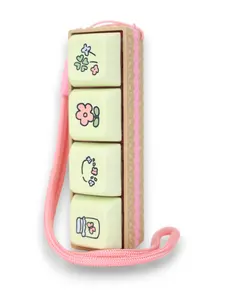Beige and Pink Flower Picky Party Clicky Keychain Textured Base you customize Tactile Switch