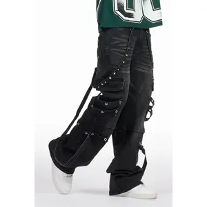 Nealon Black Baggy Cargo Fit Jean