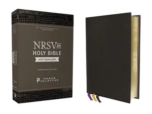 NRSVue, Holy Bible with Apocrypha, Premium Goatskin Leather, Black, Premier Collection, Art Gilded Edges, Comfort Print by Zondervan [Leatherbound Book]