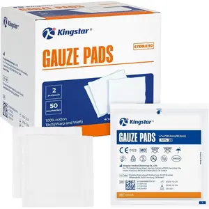 100Pcs Sterile Gauze Pads 4x4 Inch 12-Ply, 100% Cotton Highly Absorbent Gauze Sponges for Wound Care, Hospital-Grade Sterile Gauze First Aid & Surgical Dressing