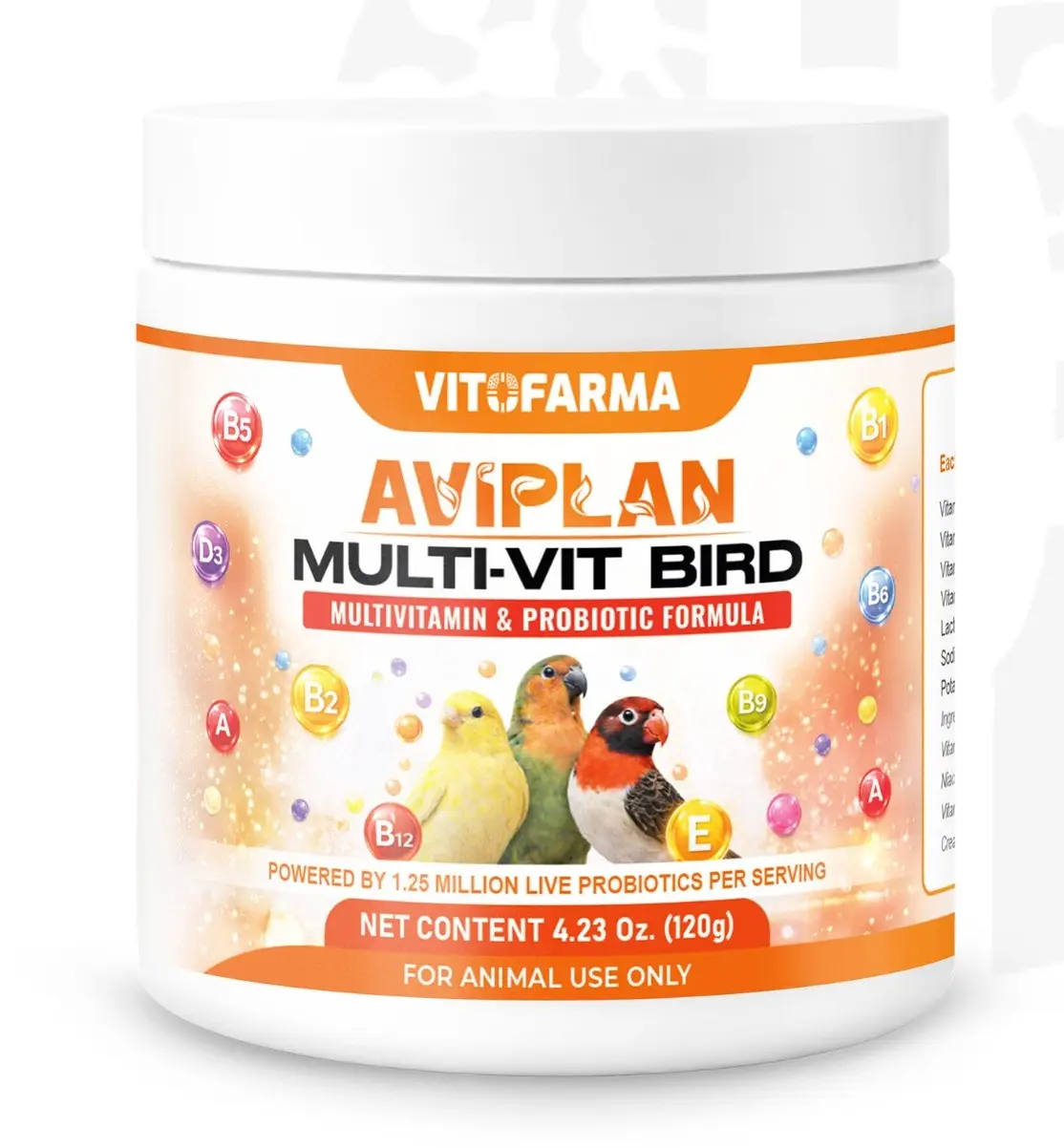 AVIPLAN Multi-Vit Bird – Multivitamin & Probiotic Powder for Birds | 120g | Vitofarma