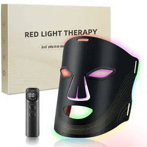 Cotsoco Red Light Therapy Mask, 7 Color LED Facial Mask with 3 Brightness Level, Rechargeable LED Light Face Mask for Skincare, Facial Beauty Instrument, Gift for Women Men