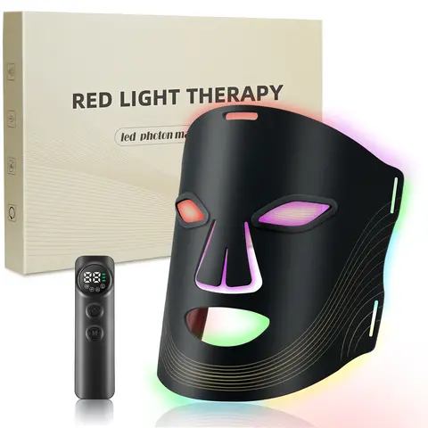 Cotsoco 7 Color Red Light Therapy Face Mask, LED Facial Mask with 3 Brightness Level, USB Rechargeable LED Light Face Mask for Skincare, Gift for Women Men