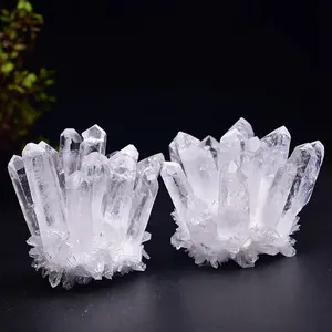 300g-400g Large Clear Phantom Quartz Crystal Cluster, Crystal Mineral Rocks Specimens, Healing Meditation Chakra Reiki Crystal Cluster, Home Office Table Decoration Ornament, Christmas gift, Birthday gift, Crystal gift, Crystal collection