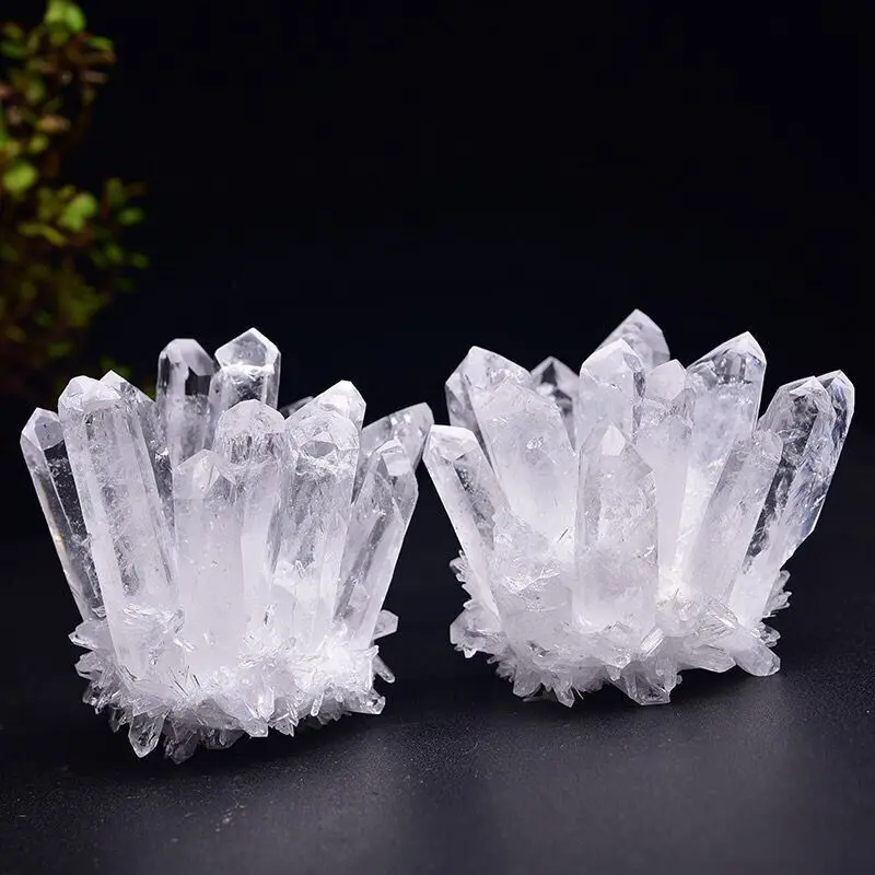300g-400g Large Clear Phantom Quartz Crystal Cluster, Crystal Mineral Rocks Specimens, Healing Meditation Chakra Reiki Crystal Cluster, Home Office Table Decoration Ornament, Christmas gift, Birthday gift, Crystal gift, Crystal collection