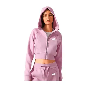 AR Sportswear Women's 2pcs Fashion Tracksuit Hoodie - High-Quality Soft Cotton & Polyester Material Full Zip Design Large Band Unique Style