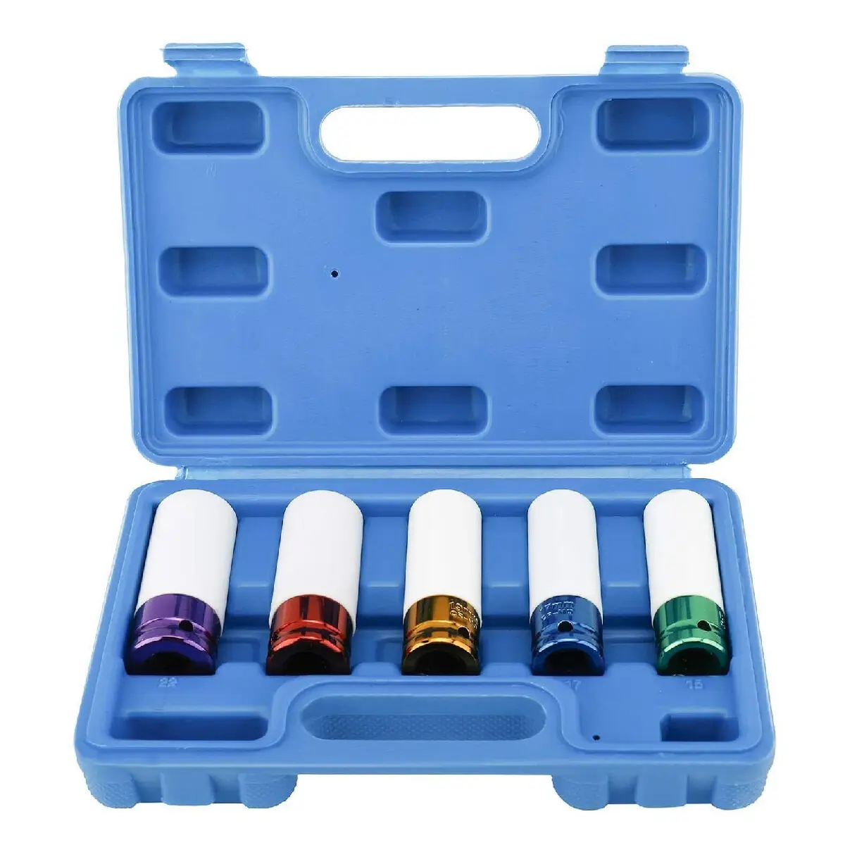 5Pc Lug Nut Socket Thin-Walled Protector Set, 1/2-Inch Drive Flip Impact Sockets