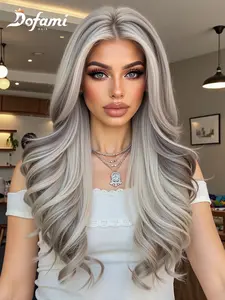 Women's Lace Wig Cap, Breathable Hairpiece Accessory, Comfort Fit Design Grey Wig, Glueless Curly Wig, Perfect for Wigs & Extensions, Durable Material