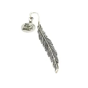Eat Sleep Softball Repeat Charm Feather Stem Bookmark, Planner Bookmark, Wife Gift For Her, Softball Player, Softball Mom, Team Mom Gift