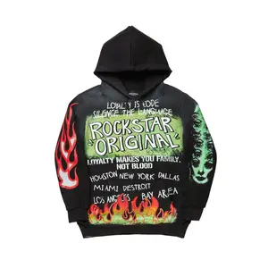 Beno Black Distressed Graphic Hoodie