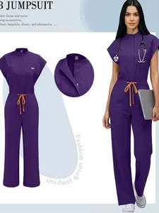 New Beauty SPA Uniform High Durable Fitted Nurse Uniform Dental Overalls Nursing Scrubs Jumpsuits Women Surgical Gown Wholesale