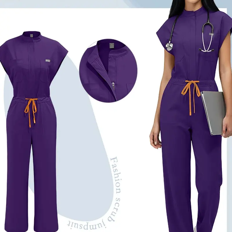 New Beauty SPA Uniform High Durable Basic Nurse Uniform Dental Overalls Nursing Scrubs Hospital Working Scrubs Medical Workwear Jumpsuits Women Surgical Gown Wholesale