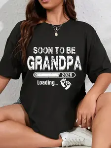 100% Cotton Mens Soon To Be Grandpa 2026 Promoted to Grandpa 2026 T-Shirt