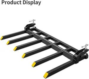 YINTATECH 60'' Clamp on Debris Forks Bucket, 4000 lbs Heavy Duty Clamp on Pallet Forks Bucket Forks Attachments Fit for Loader Bucket Skidsteer Tractor