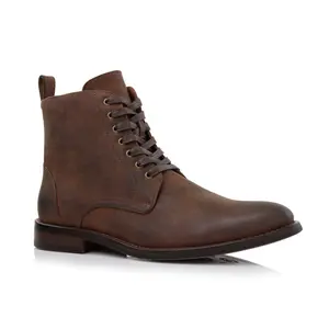 Polar Fox Duke classic plain-toe high-top dress boots, in Maple Brown, Men's Size 6.5 - 13