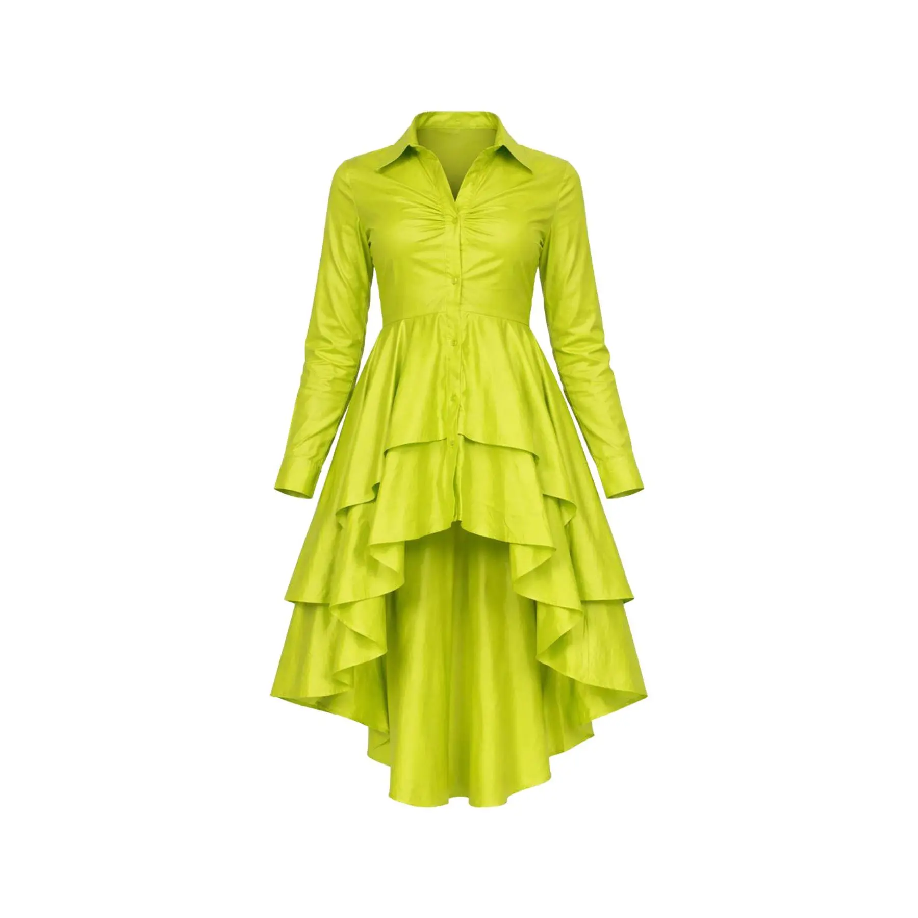 High Low Peplum Button Down dress - TikTok Shop