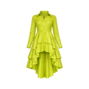 High Low Peplum Button Down dress