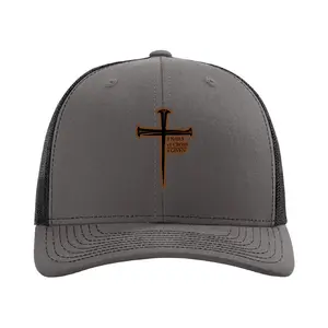 3 Nails 1 Cross 4 Given Hat, Richardson 112 Trucker Hat, Christian Leather Patch Cap, Faith-Based Adjustable Hat