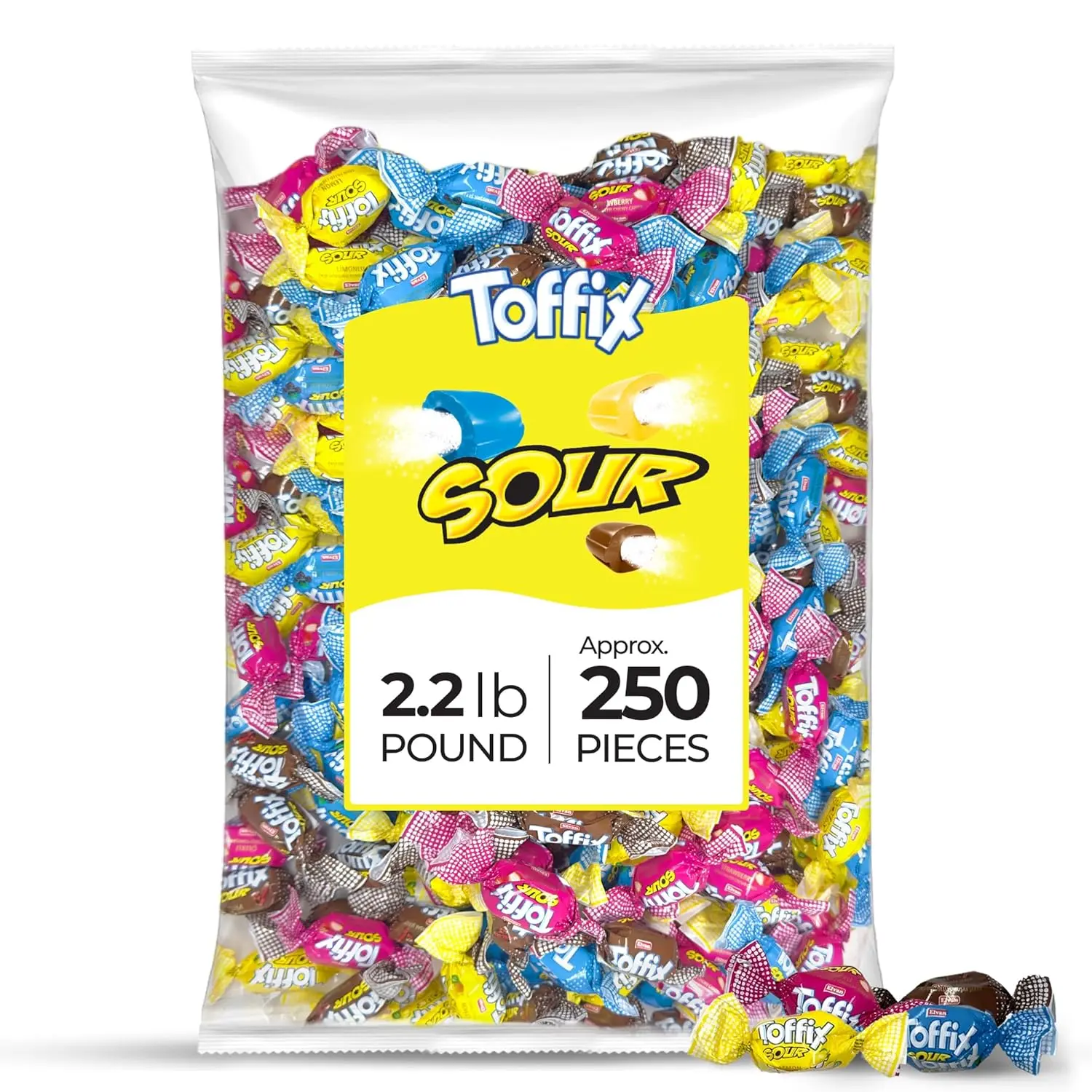 Toffix Coffee Chews, Center-Filled Soft Chewy Candy, 250 Pieces of