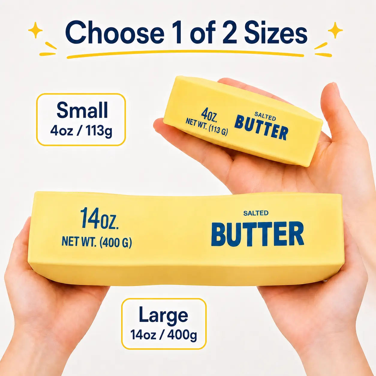 [Dealsforyou] Butter Squishy Stick, Small & Large Size Options, TPR Squishy Toy with EVA + Air Filling, Butter-Shaped Squeeze Fidget Toy for Desk, Hand Play & Boredom, restock, dealsforyoudays, summerwins, DFYD