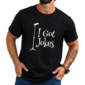 100% Cotton I Got Jokes Improv Stand Up Comedian Funny Microphone Comedy T-Shirt
