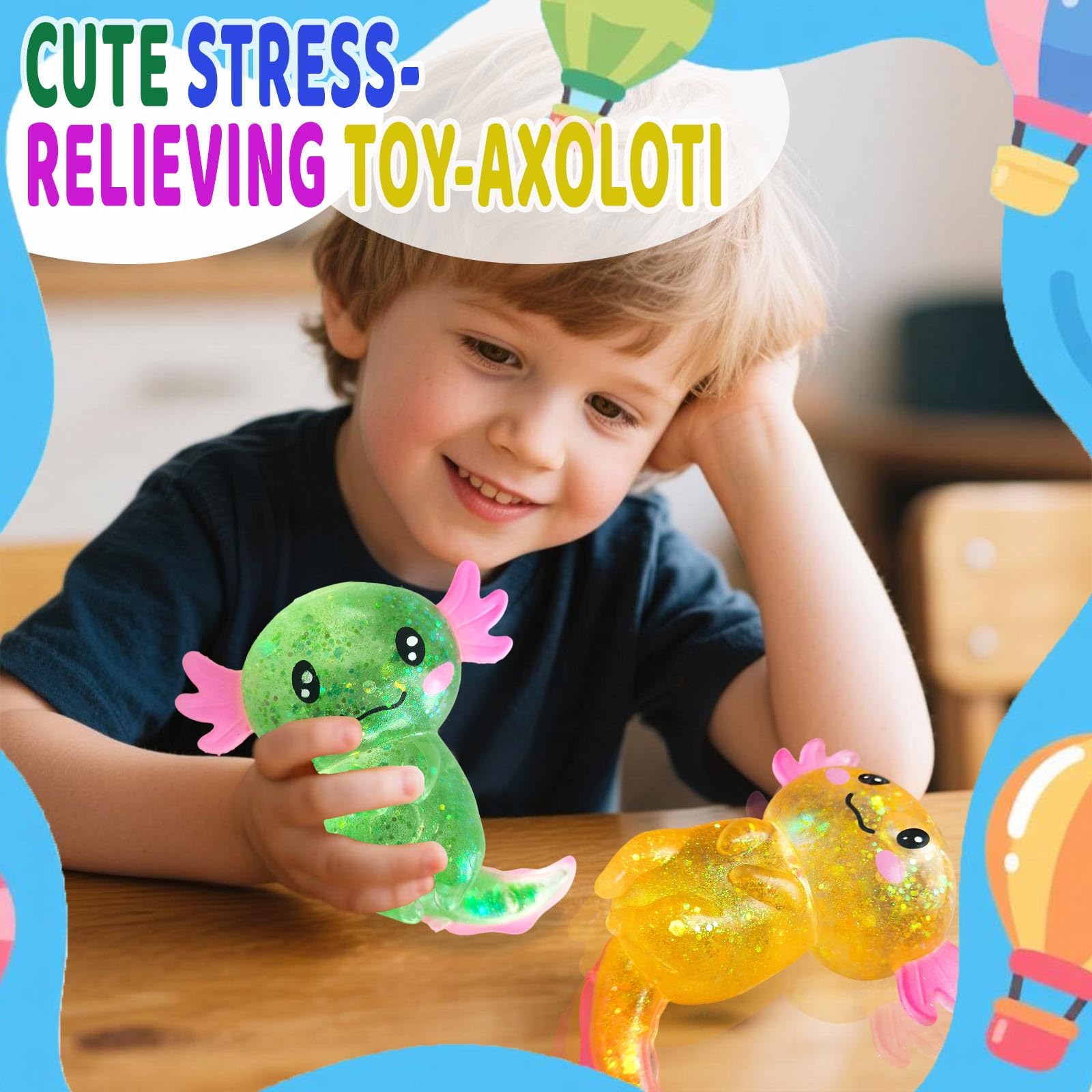 2026 New Axolotl Squishy Toy, Medium Squishy Axolotl Squeeze Toy, Soft Slow Rising Stress Relief Toy, Sensory Fidget Toys Squishy for Anxiety for Kids Youth Adults