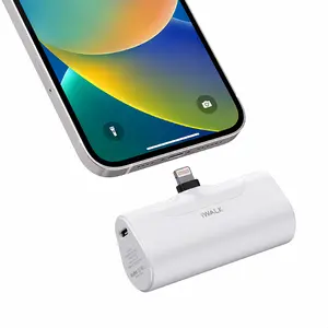 iWALK Portable Charger with Built-in Plug,4500mAh Small Power Bank Compatible with iPhone 14/14 Pro Max/13/13 Pro Max/12/12 Pro Max/11 Pro/XS Max/XR/X/8/7/6/Plus,Airpods and More,White