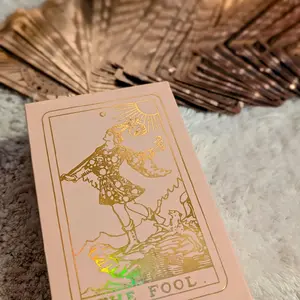 Golden Foil Tarot Card Decks - The Fool Design - High-Quality Foil Finish - Perfect for Tarot Readers