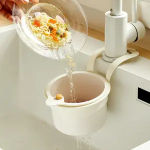 1pcs Sink Draining Basket Hanging Bag Faucet Dishwashing Sponge Storage Shelf Kitchen Supplies Sink Hole-free Hanging Basket
