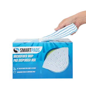 SmartPads Reusable Microfiber Mop Pads (18 Inch) in a Dispenser Box (30 mop pads)