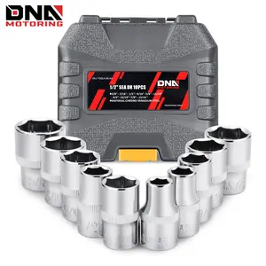 DNA MOTORING 10-Pcs 1/2-Inch Drive SAE Impact Socket Set - 3/8" 7/16" 1/2" 9/16" 5/8" 11/16" 3/4" 13/16" 7/8" 15/16", Cr-V