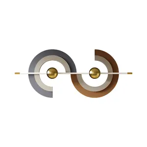 Homary 47.2"x17.7" Modern Unique Metal Wall Decor - Abstract Artistic Gray & Gold Decoration for Living Room