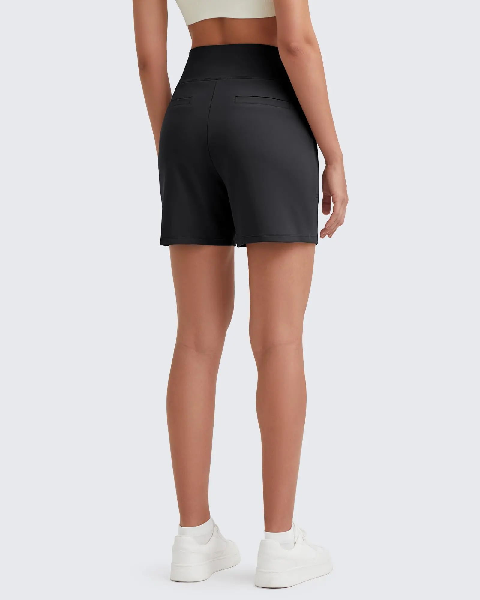 G4Free Women's Athletic Shorts High Waisted Running Yoga Shorts Summer Casual Burmuda Shorts with Pockets Activewear