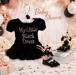 Handcrafted "My Little Black Dress" Baby Shower Centerpiece & Keepsake Infant Outfit Set
