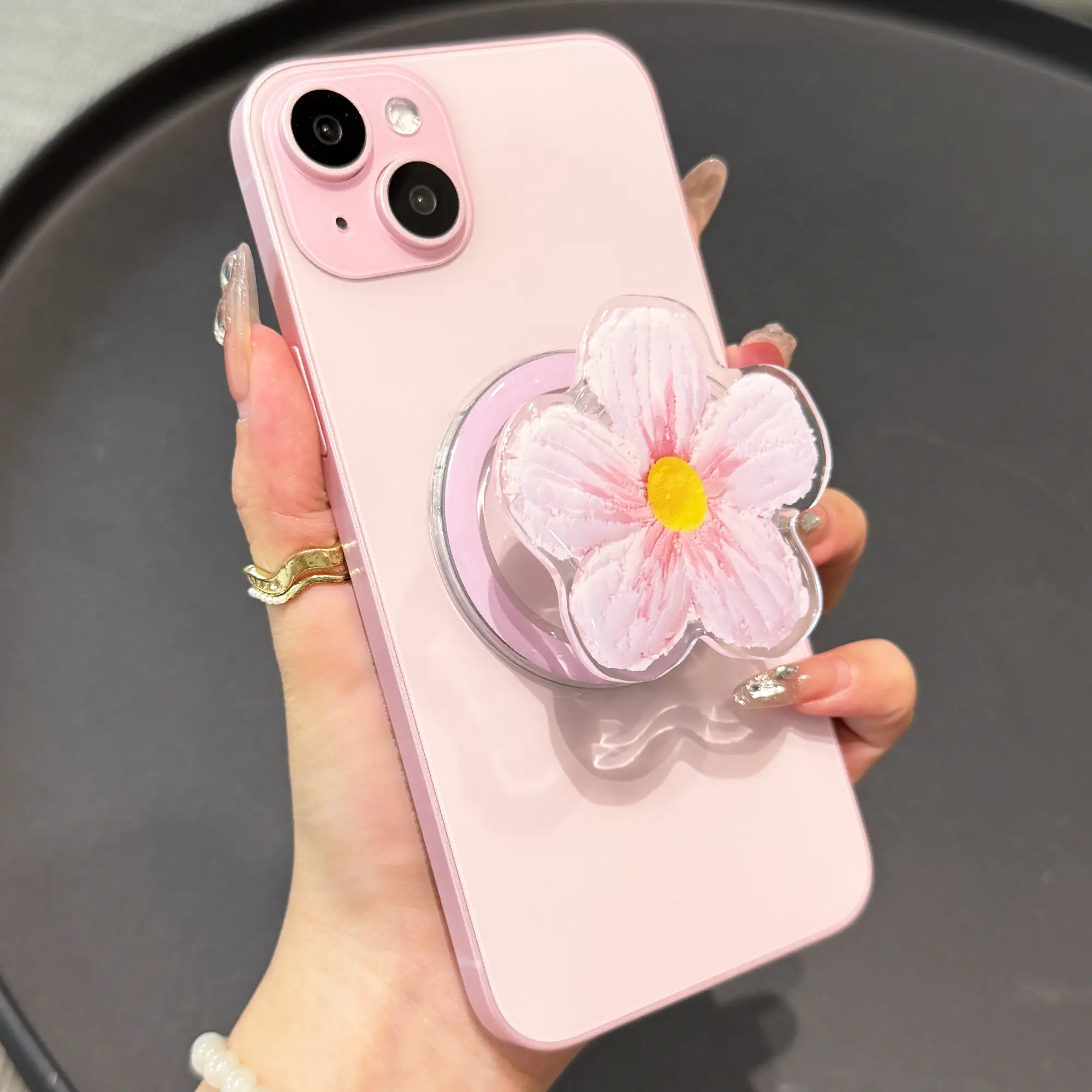 Collapsible Phone Stand with Flower Shape Multi Functional Stand Holder with Expanding Design for Smartphone Tablet Cell Phone Accessory Magnetic