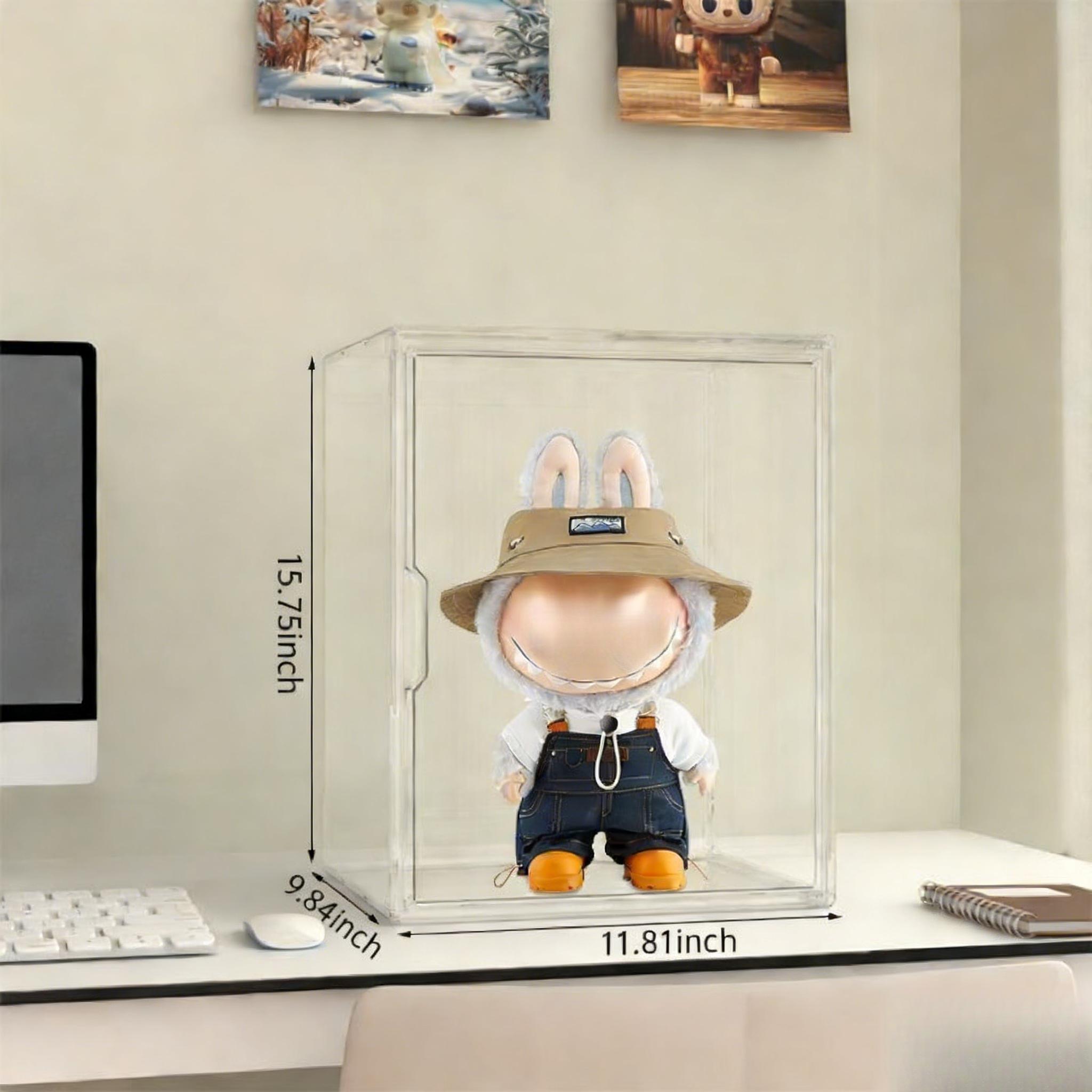 1/2pcs Le bubu 15.75-inch Large Summer Display Blind Box Storage Display Case, Lebubu Transparent Acrylic Display Cabinet, Collectibles Display Cabinet