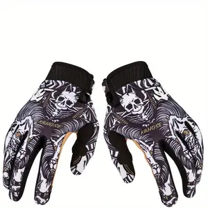 Cool Skull Decoration Christmas Atmosphere Black Bicycle Motorbike Gloves Scrambling Motorcycle Motorbike Gloves Motorcycle Cycling Bicycle off-Road Racing Sports Bicycle Gloves