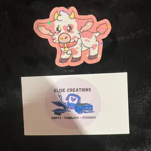 Strawberry cow sticker