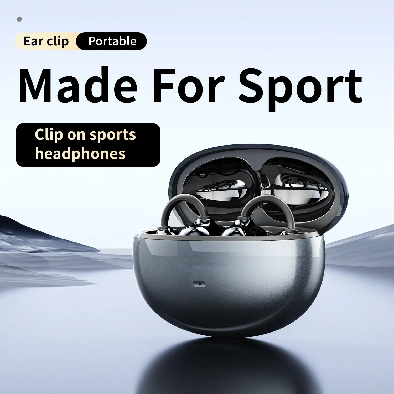 MSHUKCOE Clip-On Bluetooth 6.0 Earbuds for Gym & Running Open-Ear Comfort 10H Battery Touch Control HD Calls WirelessEarbuds OpenEar GymEssentials Bluetooth60 ComfortFit