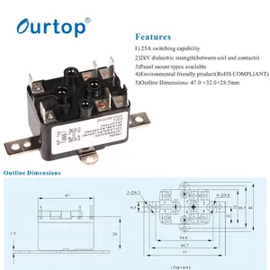 18A 227VAC Fan Relay Time Power Fan Potential Motor Starting Relay