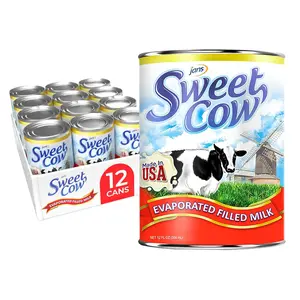 Jans Sweet Cow Evaporated Milk, 12 oz (Pack of 12) – Canned Evaporated Dairy Milk – Rich, Creamy Taste for Cooking, Baking, Coffee, Tea – Shelf-Stable Pantry Essential