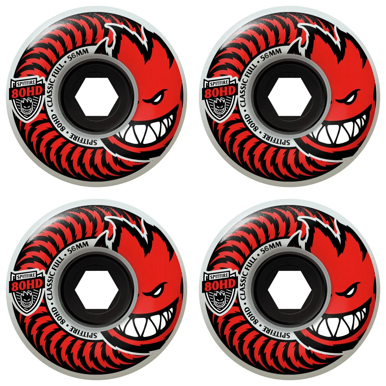 Spitfire Skateboard Wheels 58mm 80HD Classic Full 80A Soft Cruiser